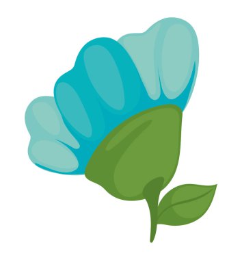 blue flower spring icon isolated design