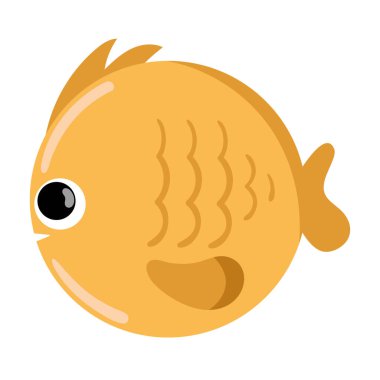 yellow fish icon isolated design