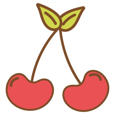 cherry retro icon isolated design