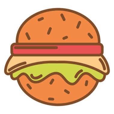 burger retro icon isolated design