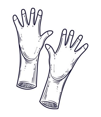cleaning gloves cleaning doodle icon isolated