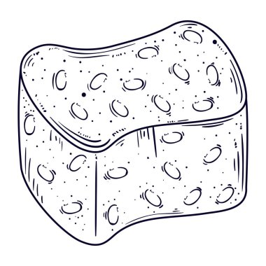 sponge cleaning doodle icon isolated