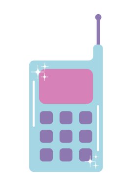 cellphone retro and nostalgic icon isolated
