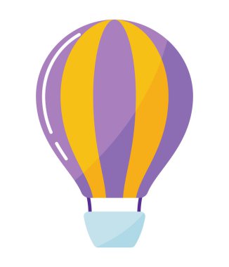 Sıcak hava balonu simgesi izole edildi