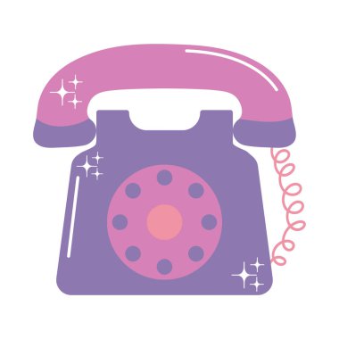 telephone retro and nostalgic icon isolated