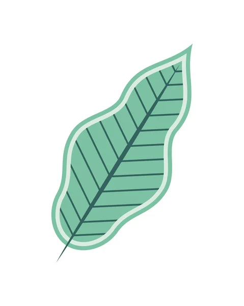 Folha Verde Texturizado Planta Ícone Isolado — Vetor de Stock