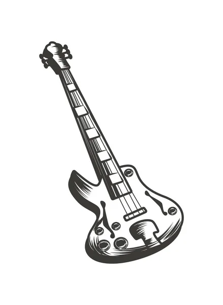 Guitarra Eléctrica Jazz Instrumento Musical Icono Aislado — Archivo Imágenes Vectoriales