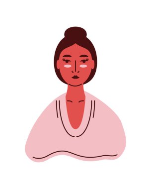 Genç kadın simgesi beyaz arkaplan