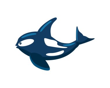 Orka balinası suda yaşayan hayvan simgesi izole edildi