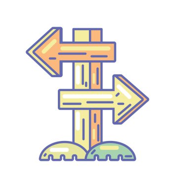 Oklar gezintiye rehberlik eder ve izole edilmiş simgeyi taşır