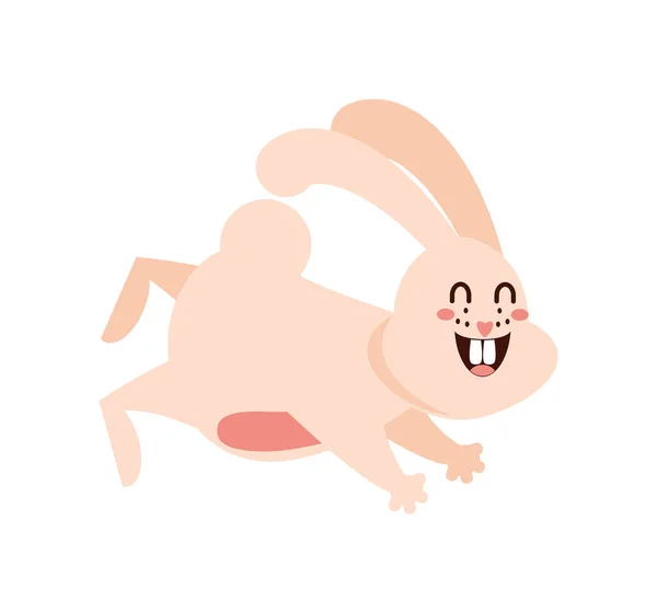 快乐兔子图标白色背景 — 图库矢量图片
