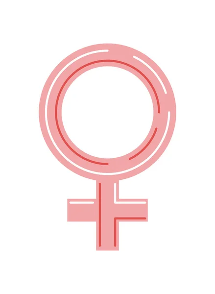 Latar Belakang Putih Simbol Gender Perempuan - Stok Vektor