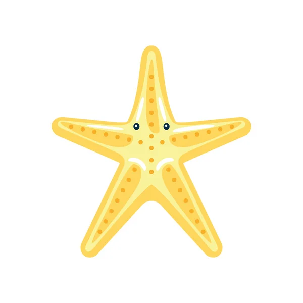 Bintang Laut Ikon Hewan Air Terisolasi - Stok Vektor