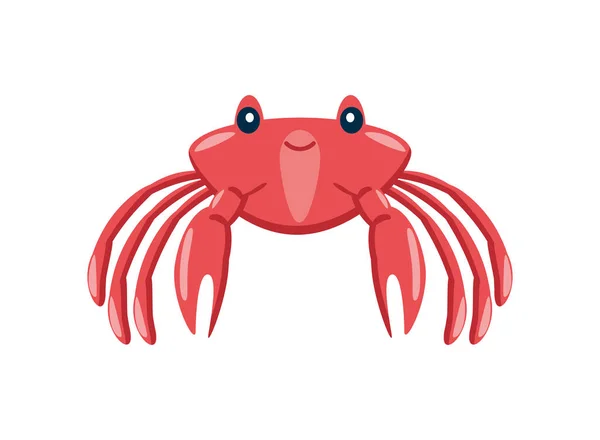 Krabbe Wassertier Ikone Isoliert — Stockvektor