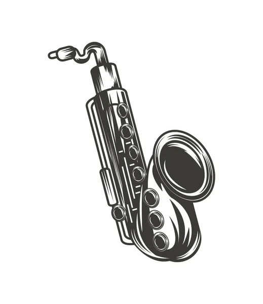 萨克斯风爵士乐器独立图标 — 图库矢量图片