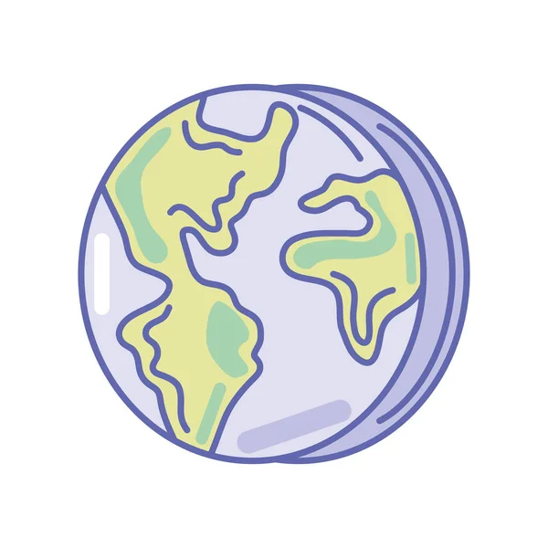 Mapa Świata Podróże Odizolowane Ikona — Wektor stockowy