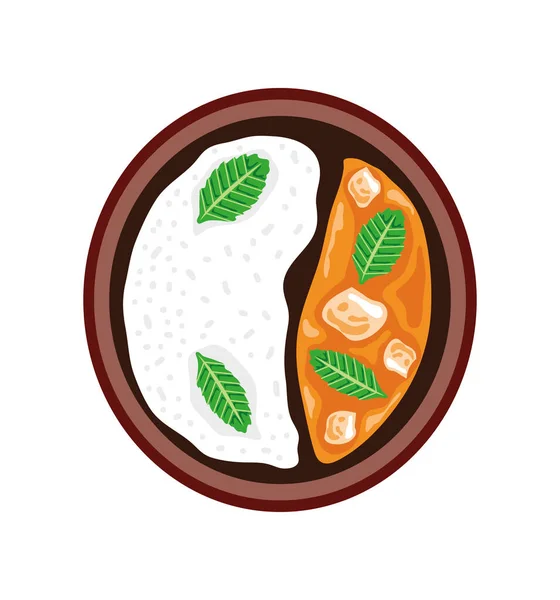 Recette Nourriture Indienne Icône Isolée — Image vectorielle