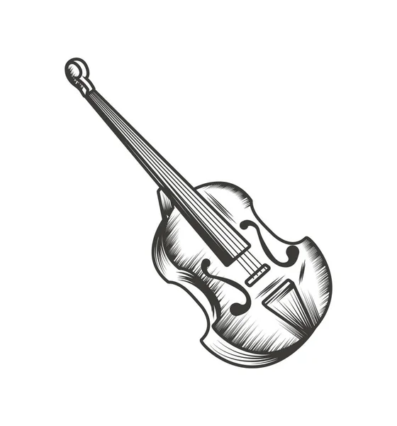Скрипка Джазовий Музичний Інструмент Ізольована Ікона — стоковий вектор