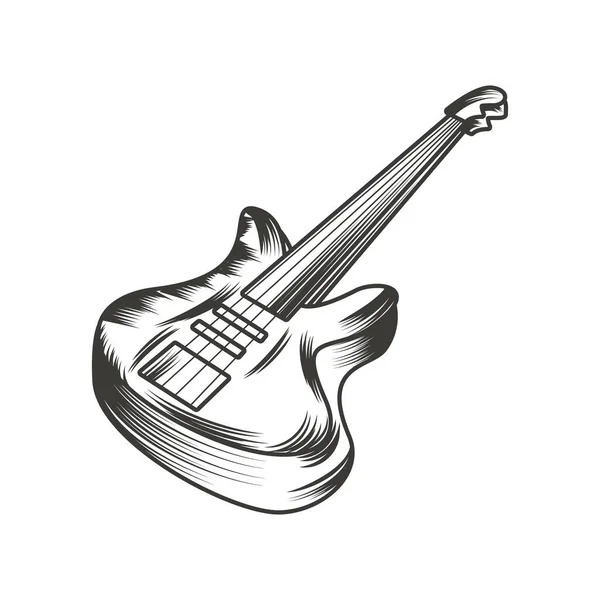 Guitarra Jazz Instrumento Musical Ícone Isolado — Vetor de Stock