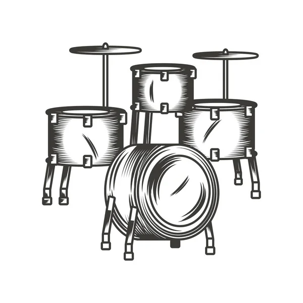 Drums Jazz Musical Instrument Isolated Icon — Stock Vector