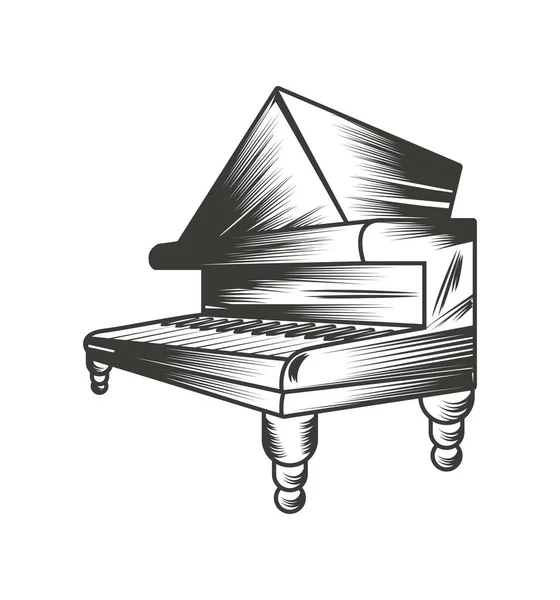 Piyano Caz Müzik Enstrümanı Izole Edilmiş Simge — Stok Vektör