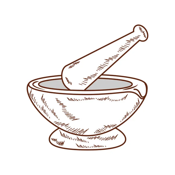Mortar Pestle Icon Isolated — Stock Vector