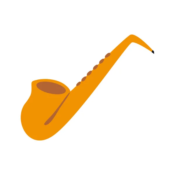 Saxofoon Muziek Jazz Instrument Icoon Geïsoleerd — Stockvector