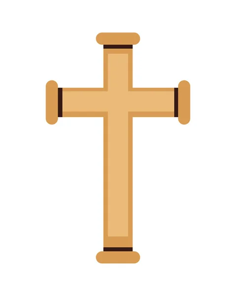 Catholic Cross Icon Isolated Design — Stock Vector