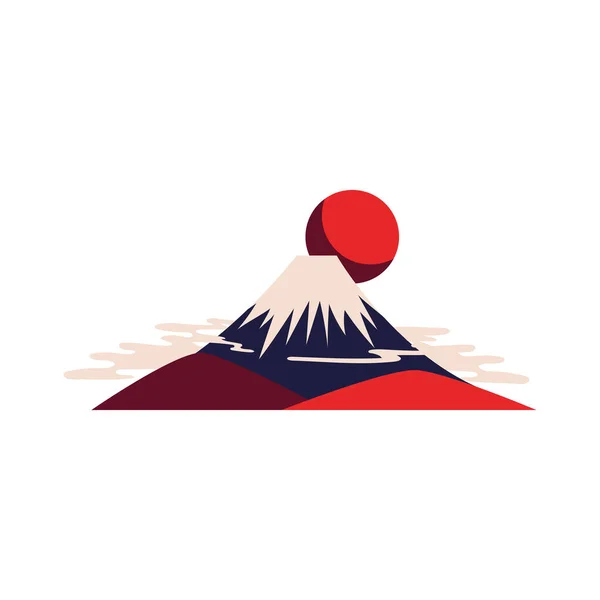 Japonés Monte Fuji Icono Aislado — Archivo Imágenes Vectoriales