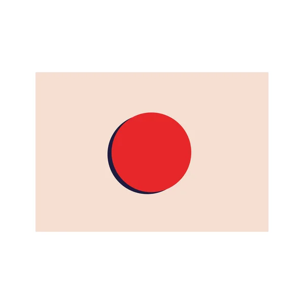 Japanische Flagge Nationale Ikone Isoliert — Stockvektor