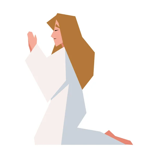 Молитовна Дівчина Ізольований Дизайн Іконок — стоковий вектор