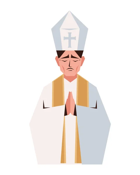 Sacerdote Católico Aislado Icono Diseño — Archivo Imágenes Vectoriales