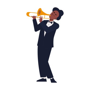 trombon simgesi çalan müzisyen izole edildi