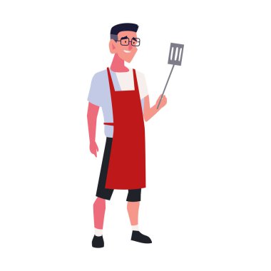 bbq spatulası olan adam izole edildi