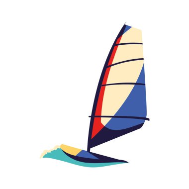 Winsurfing tahtası simge tasarımını izole etti