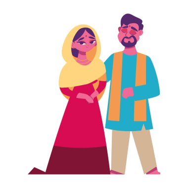 Hindistan ikonu erkek ve kadın izole