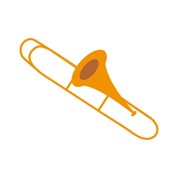 Trombone Music Jazz Instrument Icon Isolated — Stock Vector