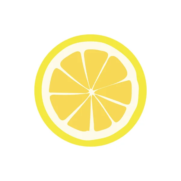 Dilimlenmiş Limon Simgesi Izole Tasarımı — Stok Vektör