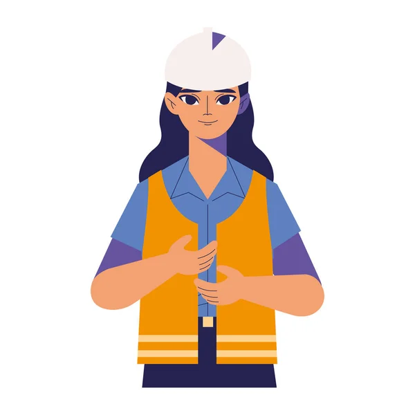 Mujer Trabajadora Día Del Trabajo Icono Aislado — Archivo Imágenes Vectoriales