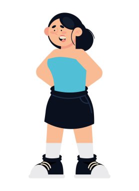 kız gülümseme ifade simgesi izole