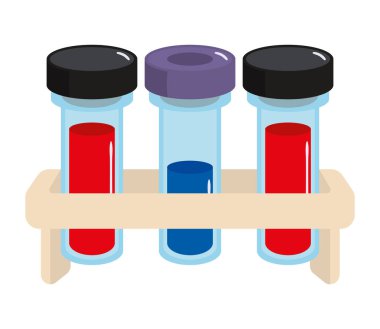Kimyasal test tüpleri simgesi izole tasarımı
