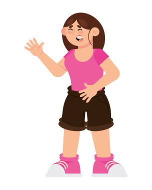 Gülümse kadın karakter simgesi izole