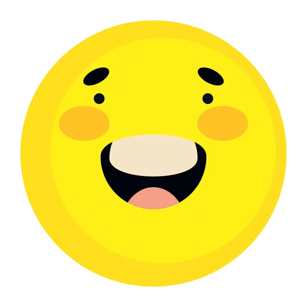 Ícone Feliz Sorriso Emoticon Isolado —  Vetores de Stock