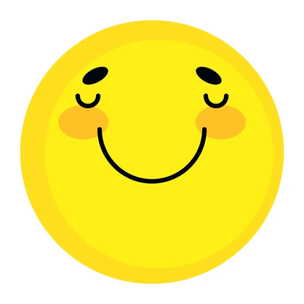 Emotikon Uśmiech Wyrażenie Ikona Izolowane — Wektor stockowy