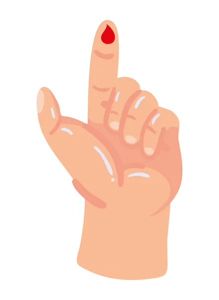 Палец Иконкой Капли Крови — стоковый вектор