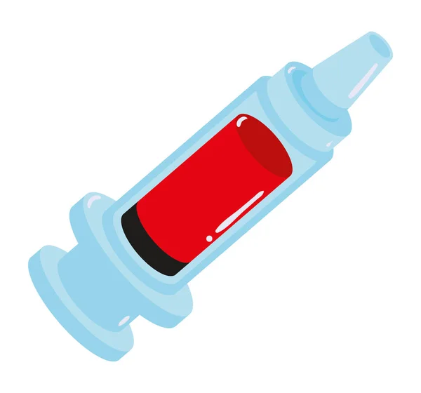 Syringe Blood Icon Isolated Design — Stock Vector