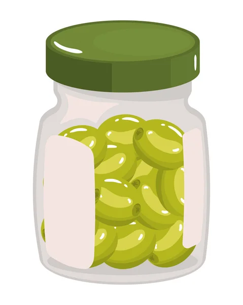 Olive Oil Jar Icon Isolated — Stok Vektör