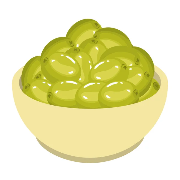 Bowl Olives Icon Isolated — Stock Vector