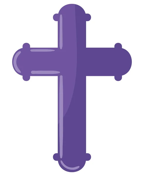 Christian Cross Icono Aislado Fondo Blanco — Vector de stock