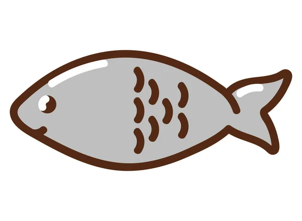Fisk Mat Isolerade Ikon Design — Stock vektor